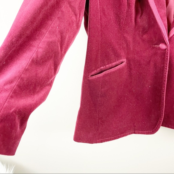 Dark academia/light Academia, Burgundy Velvet, Long lined blazer, plus size 18 - Picture 2 of 13